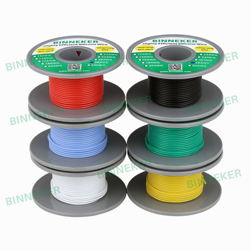 BINNEKER 28 Gauge Silicone Wire 6 colors (each color 32.8 ft)