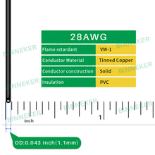 Load image into Gallery viewer, 28 Gauge PVC 1007 Solid Electric Wire Black 50 ft 28 AWG 1007 Hook Up Tinned Copper Wire
