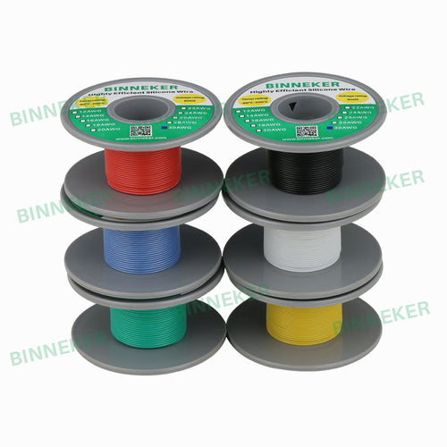 BINNEKER 30 Gauge Silicone Wire 6 colors (each color 32.8 ft)