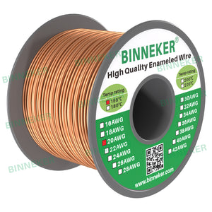 20 AWG Magnet Wire Enameled Copper Wire Enameled Magnet Winding Wire Red / Natural 0.0315" Diameter 4 oz/ 1.0 lb/ 16 lb