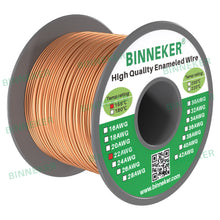 Load image into Gallery viewer, 22 AWG Magnet Wire Enameled Copper Wire Enameled Magnet Winding Wire Natural 0.0256&quot; Diameter 1.0 lb