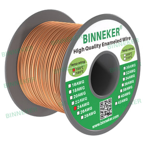 24 AWG Magnet Wire Enameled Copper Wire Enameled Magnet Winding Wire Red/Natural 0.0197" Diameter 4 oz/1.0 lb