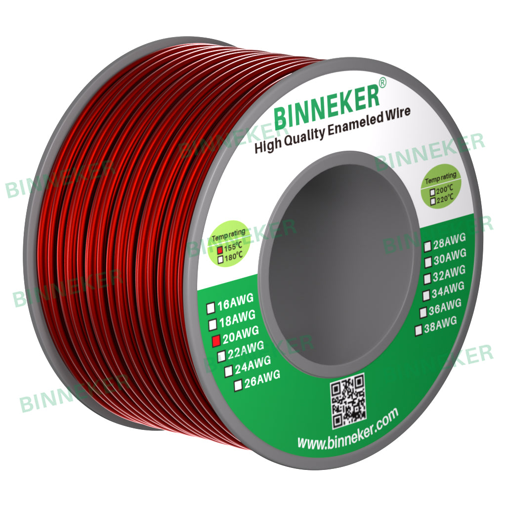 20 AWG Magnet Wire Enameled Copper Wire Enameled Magnet Winding Wire Red 0.0315" Diameter 4 oz