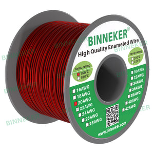 20 AWG Magnet Wire Enameled Copper Wire Enameled Magnet Winding Wire Red / Natural 0.0315" Diameter 4 oz/ 1.0 lb/ 16 lb