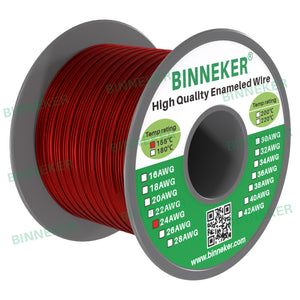 24 AWG Magnet Wire Enameled Copper Wire Enameled Magnet Winding Wire Red 0.0197" Diameter 1.0 lb