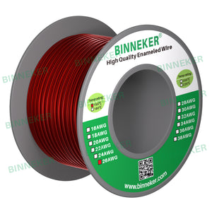 26 AWG Magnet Wire Enameled Copper Wire Enameled Magnet Winding Wire Red 0.0157" Diameter 4 oz