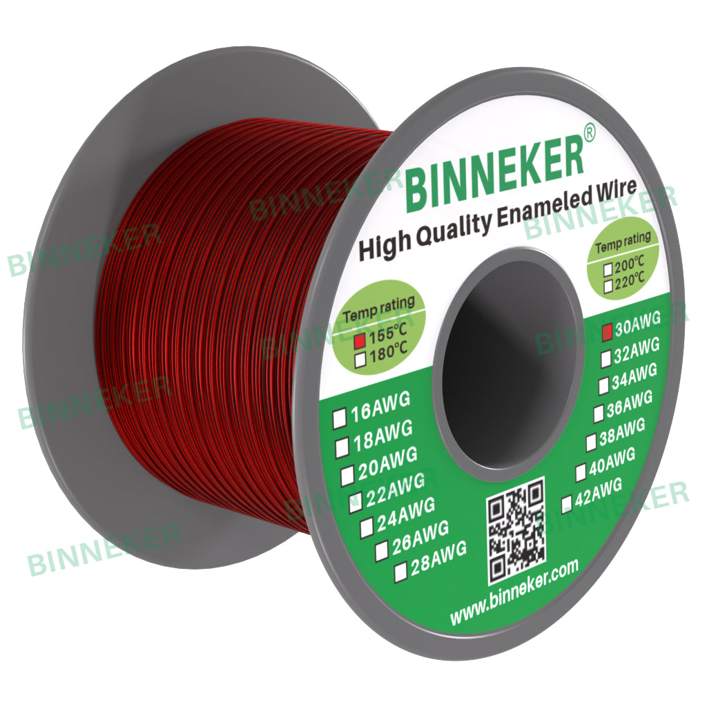 BNTECHGO 16 AWG Magnet Wire - Enameled Copper Wire - Enameled Magnet Winding Wire - 3.0 Lb - 0.0492" Diameter 1 Spool Coil Red Temperature Rating 155℃ Widely Used For Transformers Inductors
