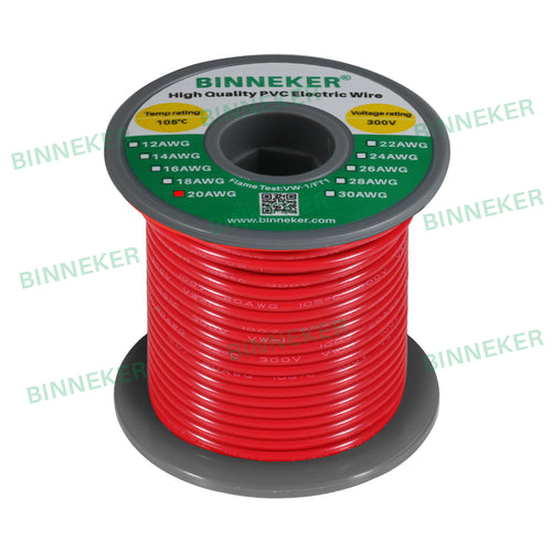 20 Gauge PVC 1007 Electric Wire Red 100 ft 20 AWG 1007 Hook Up Stranded Wire