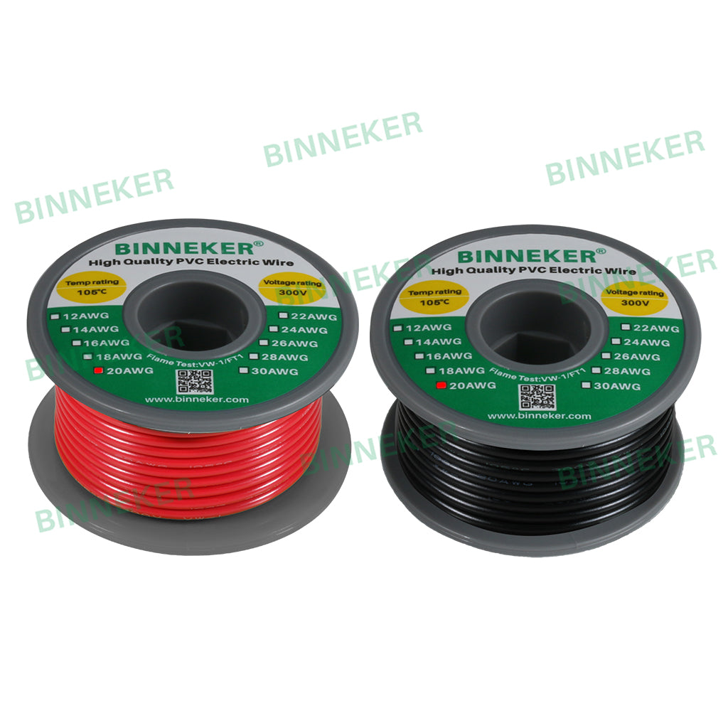 BINNEKER 20 Calibri PVC 1007 Filo Elettrico Solido Rosso e Nero BINNEKER 20 Calibri PVC 1007 Filo Elettrico Solido Rosso e Nero