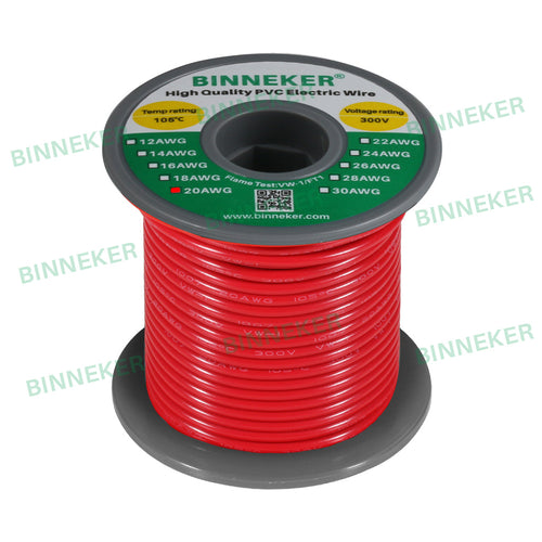 20 Gauge PVC 1007 Electric Wire Red 50 ft 20 AWG 1007 Hook Up Stranded Wire