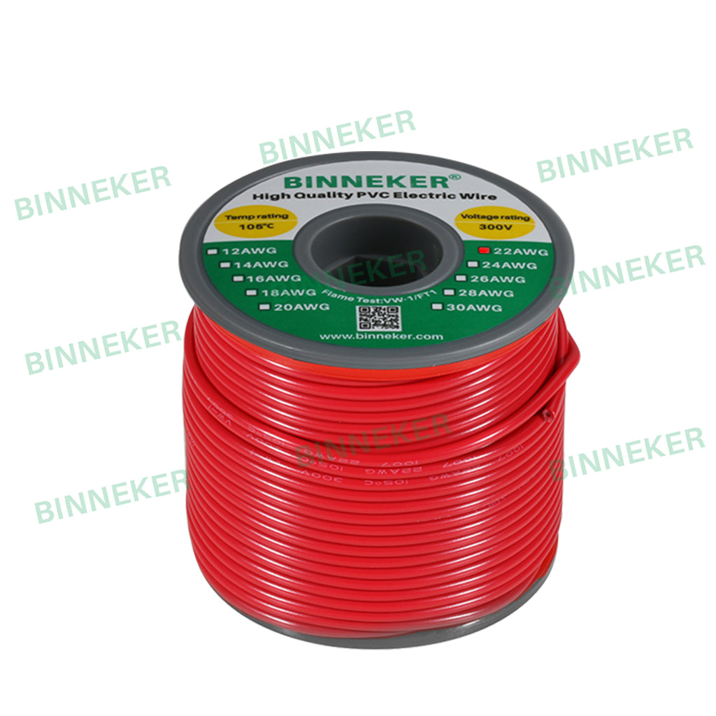 22 Gauge PVC 1007 Electric Wire Red 100 ft 22 AWG 1007 Hook Up Stranded Wire