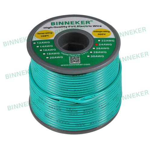 24 Gauge PVC 1007 Electric Wire Green 100 ft 24 AWG 1007 Hook Up Stranded Wire