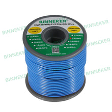 Load image into Gallery viewer, 24 Gauge PVC 1007 Electric Wire Blue 100 ft 24 AWG 1007 Hook Up Stranded Wire