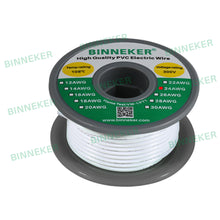 Load image into Gallery viewer, 24 Gauge PVC 1007 Electric Wire White 50 ft 24 AWG 1007 Hook Up Stranded Wire