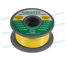 Load image into Gallery viewer, 24 Gauge PVC 1007 Electric Wire Yellow 50 ft 24 AWG 1007 Hook Up Stranded Wire