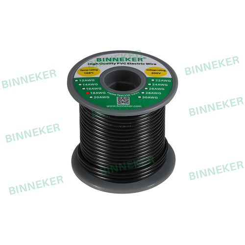 18 Gauge PVC 1007 Solid Electric Wire Black 50 ft 18 AWG 1007 Hook Up Wire 300V Solid Tinned Copper Wire