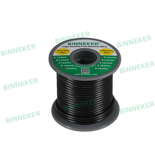 20 Gauge PVC 1007 Solid Electric Wire Black 50 ft 20 AWG 1007 Hook Up Wire 300V Solid Tinned Copper Wire