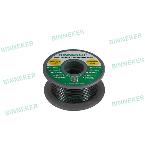 24 Gauge PVC 1007 Solid Electric Wire Black 50 ft 24 AWG 1007 Hook Up Wire 300V Solid Tinned Copper Wire