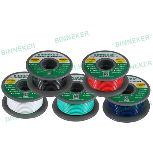 24 Gauge PVC 1007 Solid Electric Wire Kit 5 Color Each 50 ft 24 AWG 1007 Hook Up Wire 300V Solid Tinned Copper Wire