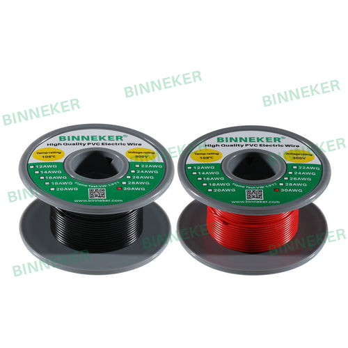 30 Gauge PVC 1007 Solid Electric Wire Red and Black Each 50 ft 30 AWG 1007 Hook Up Tinned Copper Wire