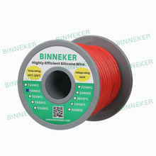 Load image into Gallery viewer, BINNEKER 14 Gauge Silicone Wire 400 strands 0.08 mm tinned copper wire Red 25 ft/40 ft