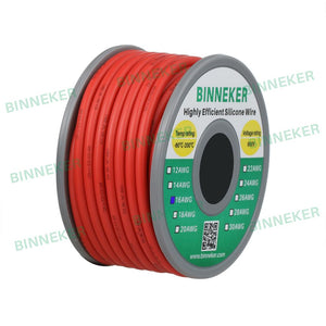 BINNEKER 16 Gauge Silicone Wire 252 strands of 0.08 mm Red