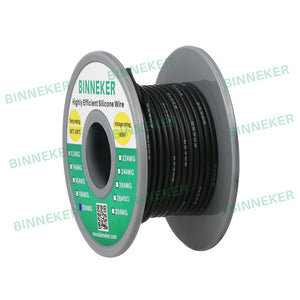 BINNEKER 20 Gauge Silicone Wire 100 strands of 0.08 mm Black