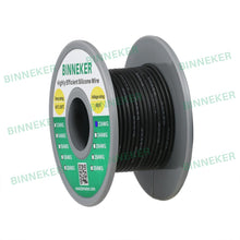 Load image into Gallery viewer, BINNEKER 22 Gauge Silicone Wire 60 strands of 0.08 mm Black