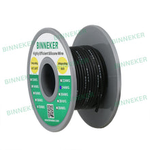 Load image into Gallery viewer, BINNEKER 24 GaugeSilicone Wire 40 strands of 0.08 mm Black