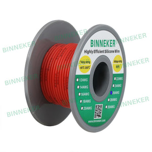 BINNEKER 26 Gauge Silicone Wire 30 strands of 0.08 mm Red