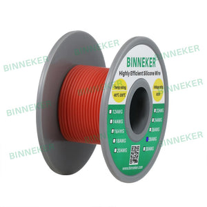 BINNEKER 28 Gauge Silicone Wire 16 strands of 0.08 mm Red