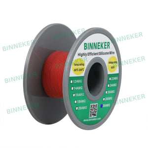 BINNEKER 30 Gauge Silicone Wire 11 strands of 0.08 mm Red