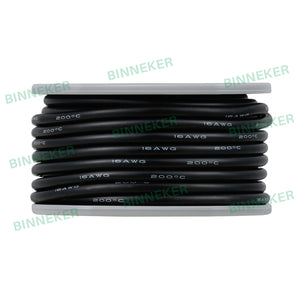 BINNEKER 16 Gauge Silicone Wire Black 25 ft/50 ft