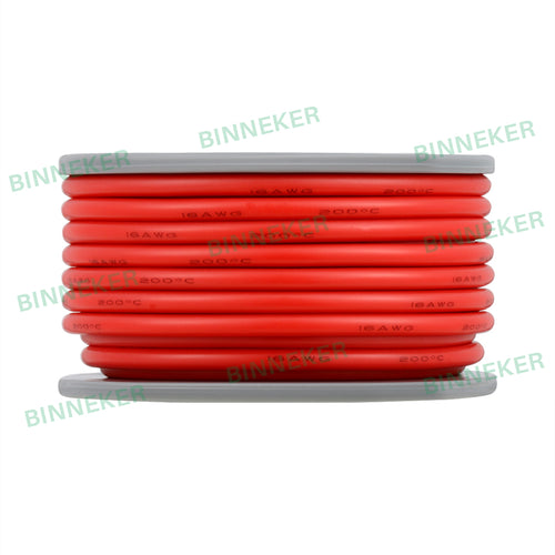 BINNEKER 16 Gauge Silicone Wire Red 25 ft/50 ft 