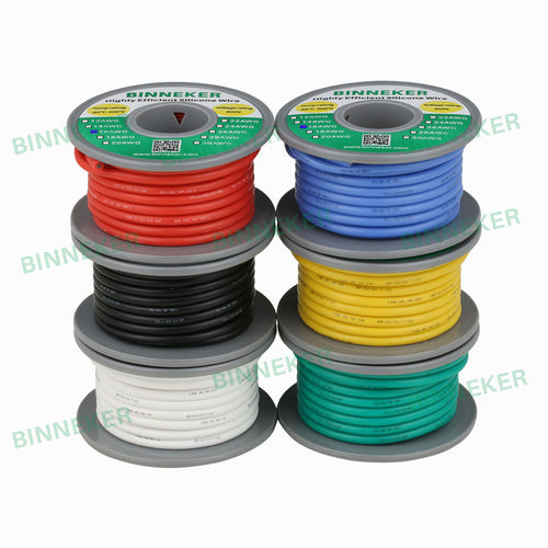 BINNEKER 16 Gauge Silicone Wire  6 colors (each color 16.4 ft)