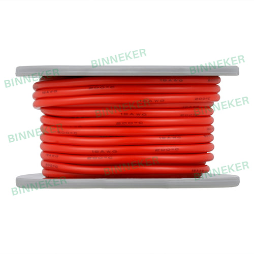 BINNEKER 18 Gauge Silicone Wire Red 50 ft/100 ft