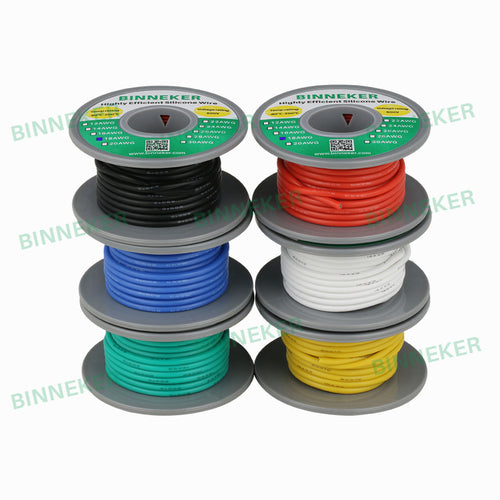 BINNEKER 18 Gauge Silicone Wire 6 colors (each color 16.4 ft)