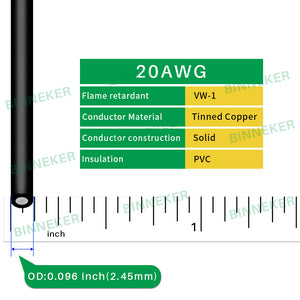 20 Gauge PVC 1007 Solid Electric Wire Red and Black Each 50 ft 20 AWG 1007 Hook Up Wire 300V Solid Tinned Copper Wire