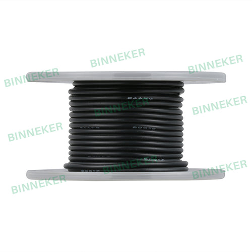 BINNEKER 24 GaugeSilicone Wire Black 50 ft/100 ft