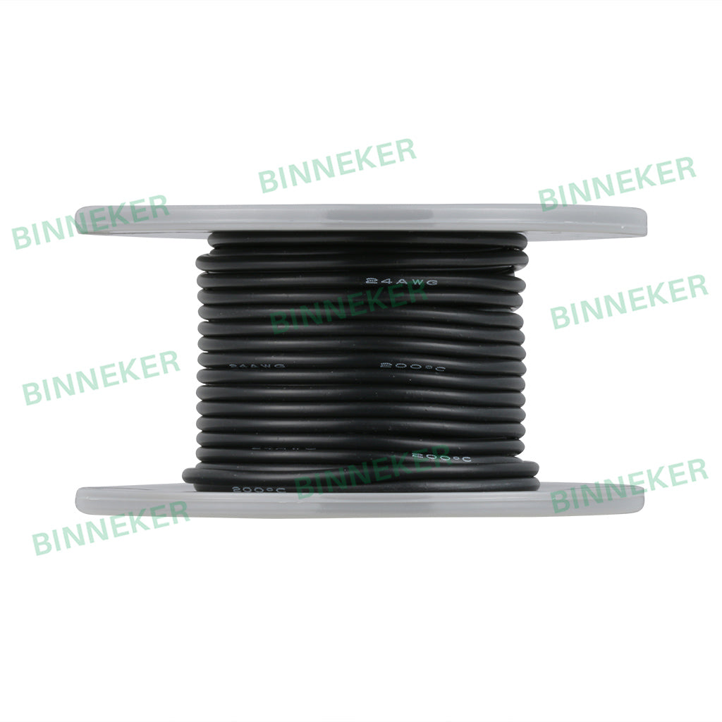 BINNEKER 24 GaugeSilicone Wire Black 50 ft/100 ft