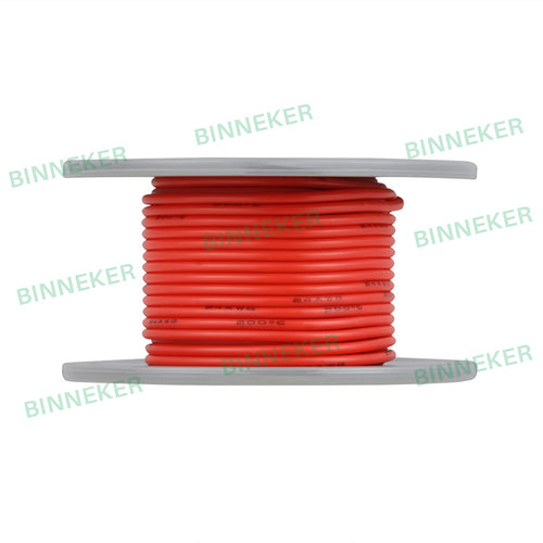 BINNEKER 24 GaugeSilicone Wire Red 50 ft/100 ft