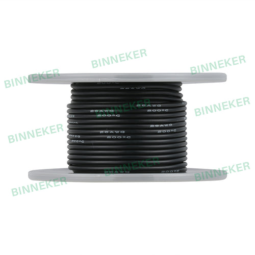 BINNEKER 26 Gauge Silicone Wire Black 50 ft/100 ft