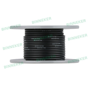 BINNEKER 26 Gauge Silicone Wire Black 50 ft/100 ft