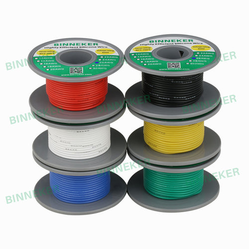 BINNEKER 26 Gauge Silicone Wire 6 colors  (each color 32.8 ft)