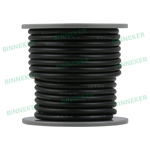 BINNEKER 14 Gauge Silicone Wire Black 25 ft/40 ft