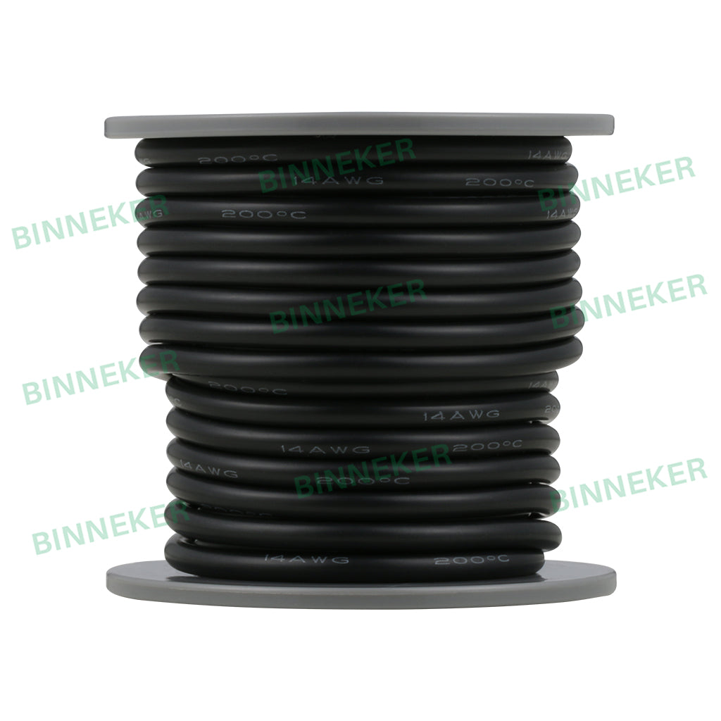 BINNEKER 14 Gauge Silicone Wire Black 25 ft/40 ft