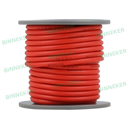 BINNEKER 14 Gauge Silicone Wire Red 25 ft/40 ft