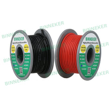Load image into Gallery viewer, BINNEKER 18 Gauge Silicone tinned copper wire 50 ft (Red and Black Each Color 25 ft)