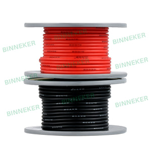BINNEKER 20 Gauge Silicone Wire 50 ft (Red and Black each color 25 ft )