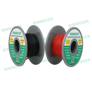 BINNEKER 26 Gauge Silicone tinned copper Wire 100 ft (Red and Black Each Color 50 ft)